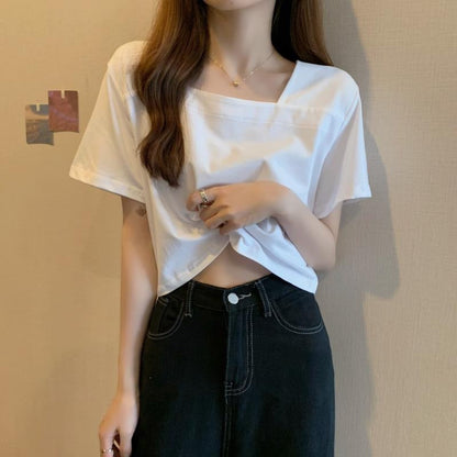 Damen T-Shirt Cropped Baumwolle Modern Eveloria