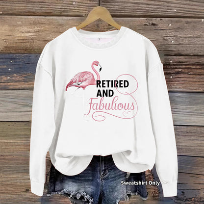 Damen Sweatshirt Flamingo-Motiv Baumwolle