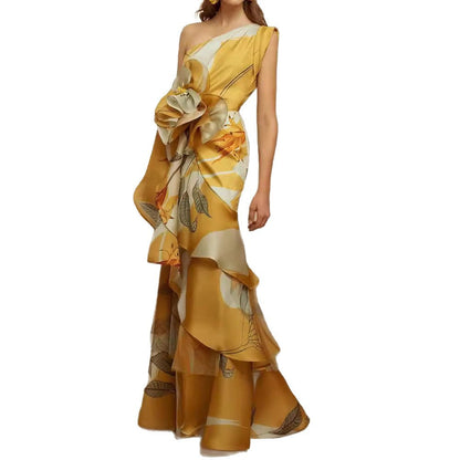 Damen Hochzeitskleid Asymmetrisch Florale Akzente Weiße Eveloria