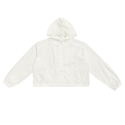 Damen Cropped Jacke Verstellbarer Kapuzenkragen Eveloria