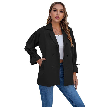 Damen Utility-Jacke Lässig Dekorative Knöpfe Eveloria