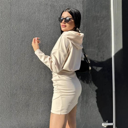 Damen Sportkleid Kapuze Lässiger Schnitt