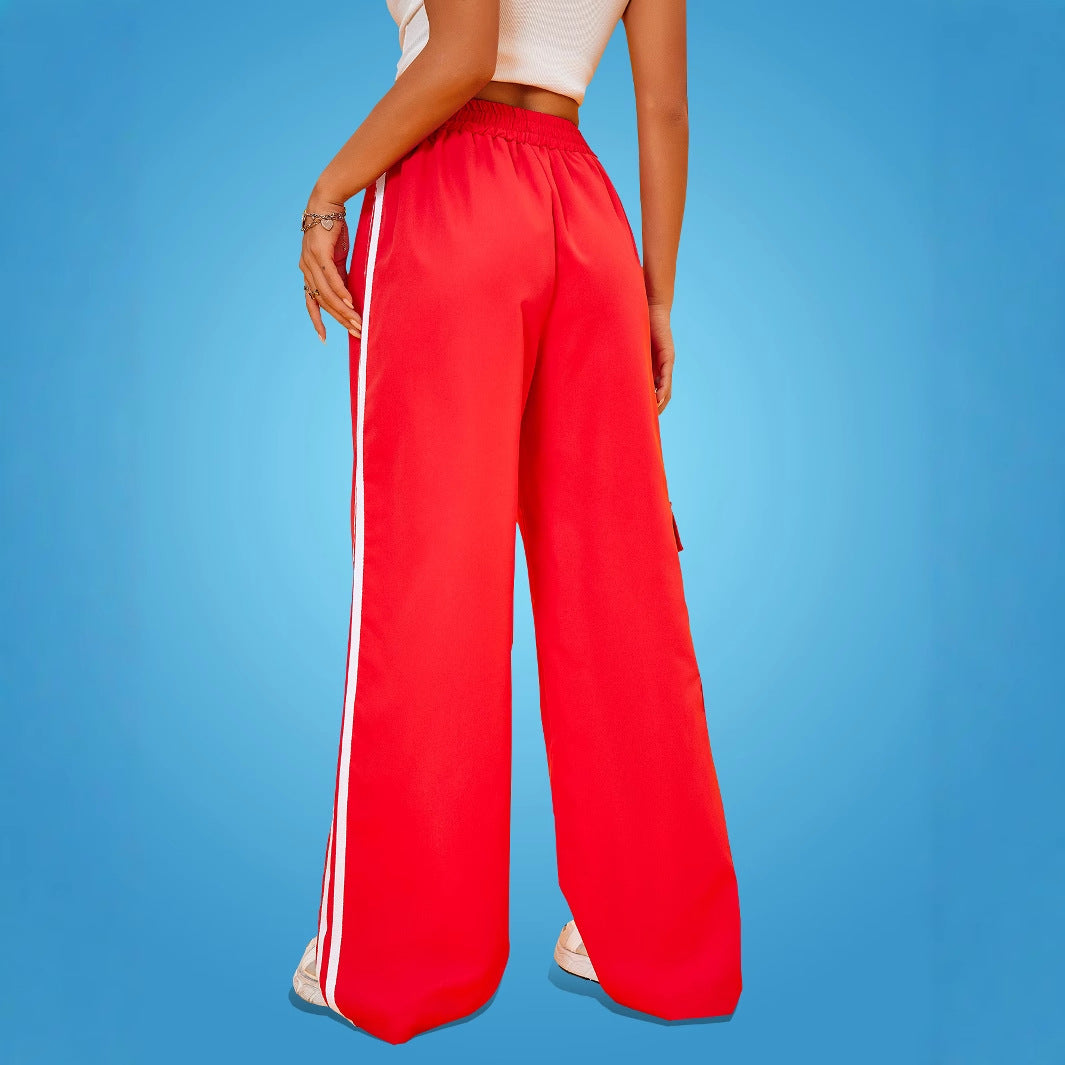 Damen Sporthose Weite Passform mit Cargo-Taschen und Seitenstreifen