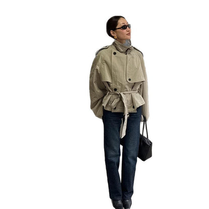 Damen Oversized Jacke Gürtel Eveloria