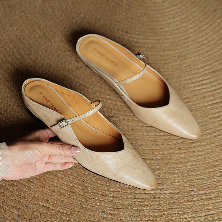 Damen Slipper Echtes Leder