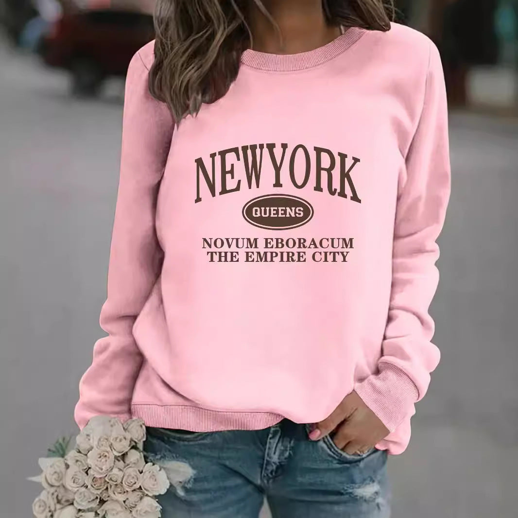 Damen Sweatshirt New Yorker Schriftzug Eveloria