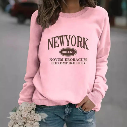 Damen Sweatshirt New Yorker Schriftzug Eveloria