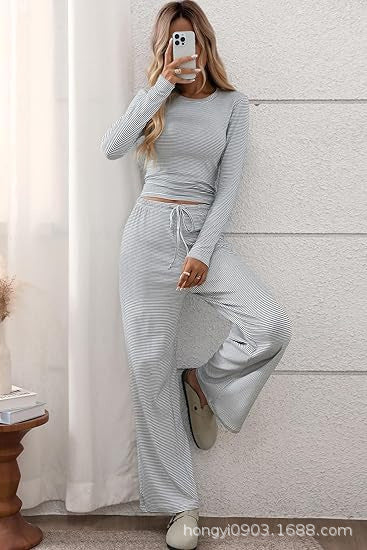 Damen Longsleeve Freizeit-Set Weites Design Eveloria