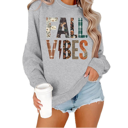 Damen Sweatshirt Grafik-Aufdruck Bequem Grau Eveloria
