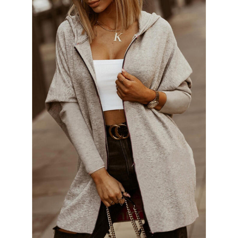 Damen Oversized Kapuzenjacke Lässig Schwarz Eveloria - Eveloria