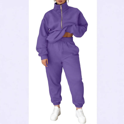 Damen Fleece-Pullover Hochkragen Reißverschluss Kuschelig Grau