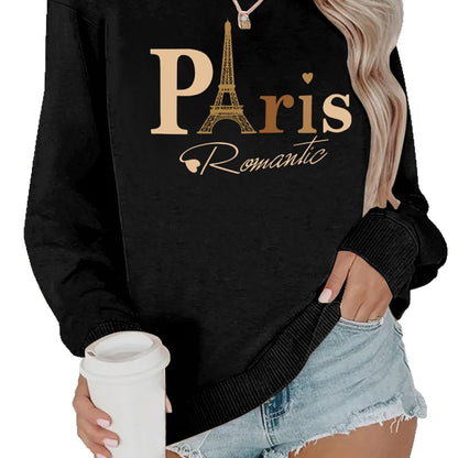 Damen Sweatshirt Paris-Design Romantisch Eveloria