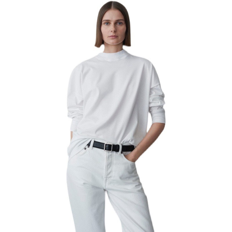 Damen Langarmshirt Hochgeschlossener Stehkragen Eveloria - Eveloria
