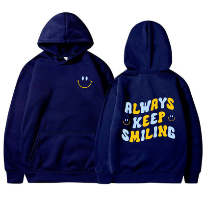 Damen Pullover Kapuze mit Kängurutaschen und Schriftzug