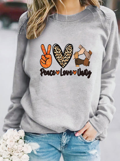 Damen Sweatshirt Peace Love Unity Motiv Eveloria
