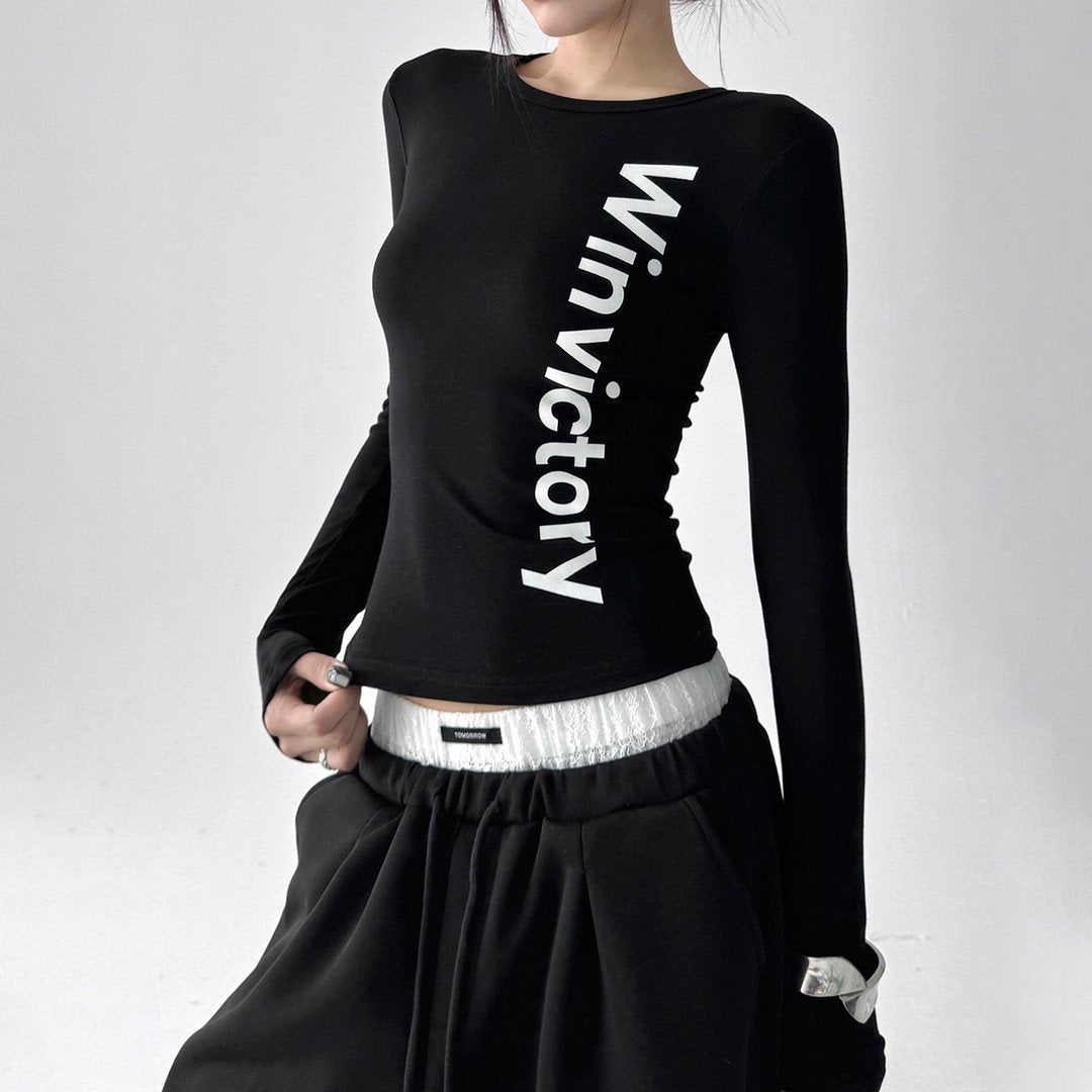 Damen Statement-Shirt Langärmlig Eveloria