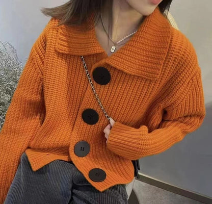 Damen Strickjacke Oversized Große Knöpfe Eveloria