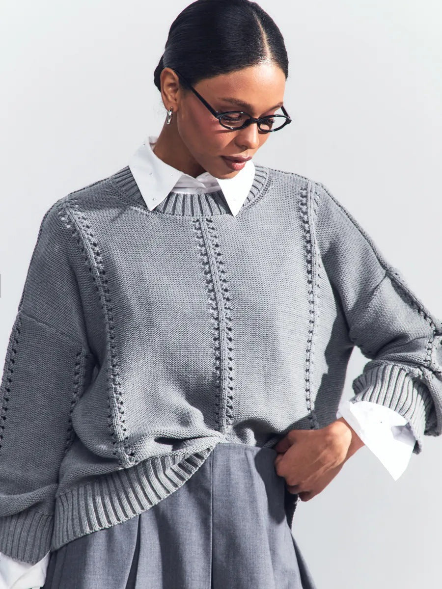 Damen Strickpullover Luftiger Strick Freizeit