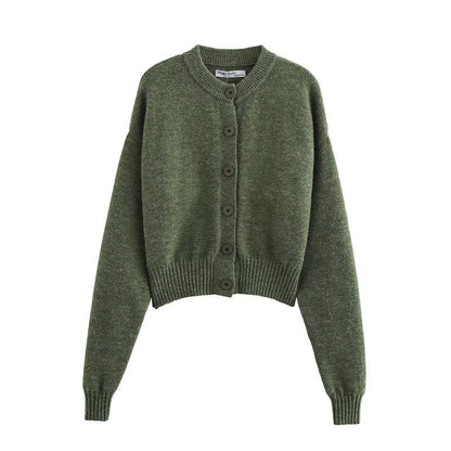 Damen Strickcardigan Kurz Knopfverschluss Eveloria
