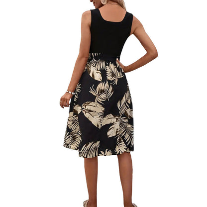 Damen Kleid mit Floralmuster und Bindegürtel Eveloria