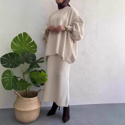 Damen Maxikleid Oversized Schnitt Elegant Eveloria