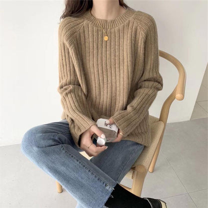 Damen Rippenstrickpullover Eveloria Gemütlich
