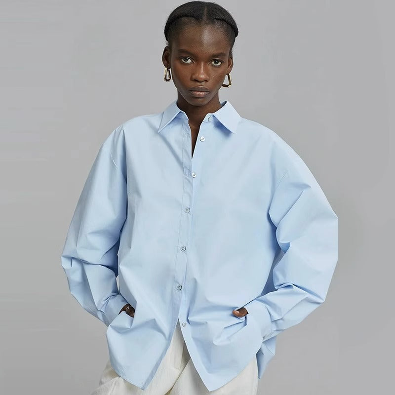 Damen Oversize-Hemd Eveloria Baumwolle Weiß - Eveloria