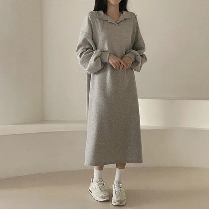 Damen Hoodie-Kleid Lässig Puffärmel