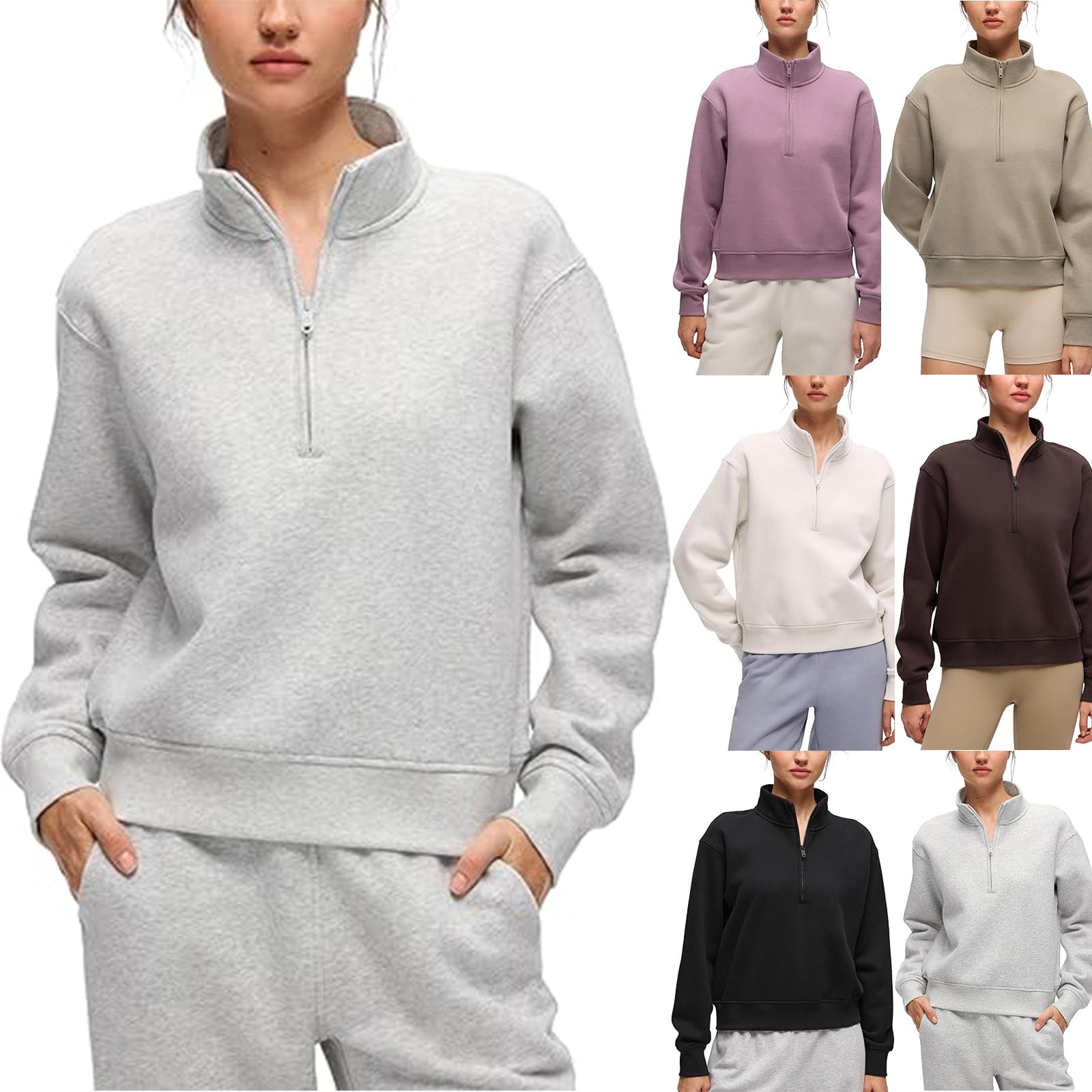Damen Fleece-Pullover Stehkragen Eveloria - Eveloria