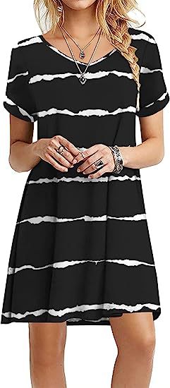 Damen Strandkleid Lässig Leicht Eveloria