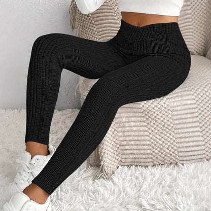 Damen Leggings Figurbetonter Stoff Streifenmuster