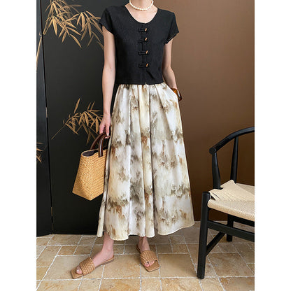 Damen Oberteil mit Knopfdetails Romantisch Eveloria