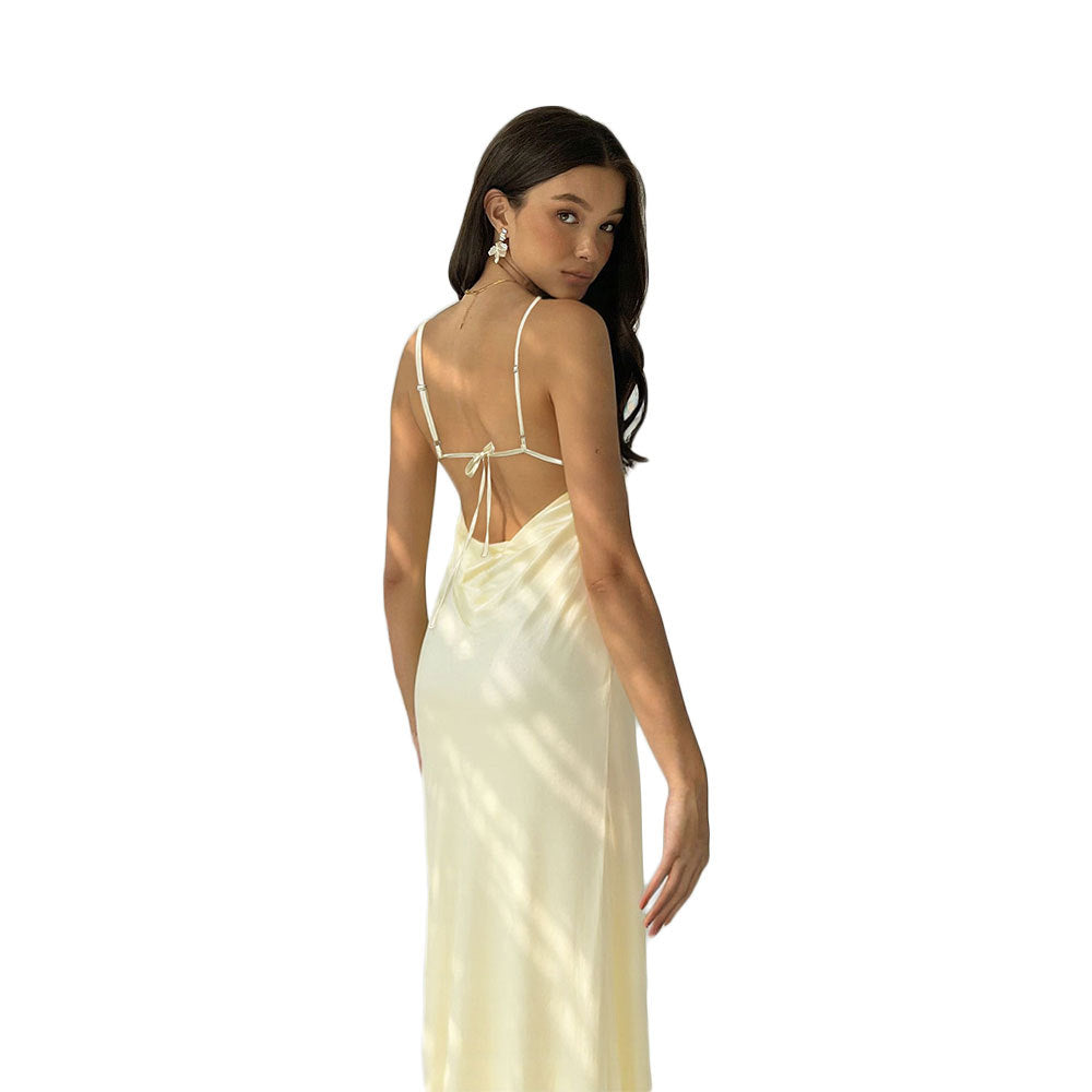 Damen Langarmkleid V-Ausschnitt Schnürdetail Elegantes Eveloria