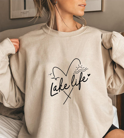 Damen Sweatshirt Kurzarm Herzmotiv Eveloria
