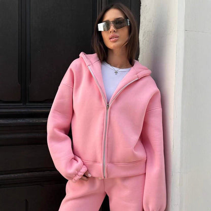 Damen Oversized Jogginganzug Kapuze Elastisch Eveloria