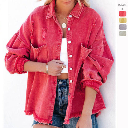 Damen Oversized Jeanshemd Eveloria wird zu: Eveloria Damen Oversized - Eveloria