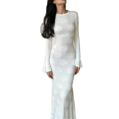 Damen Mermaid-Kleid mit Muschelstruktur Eveloria