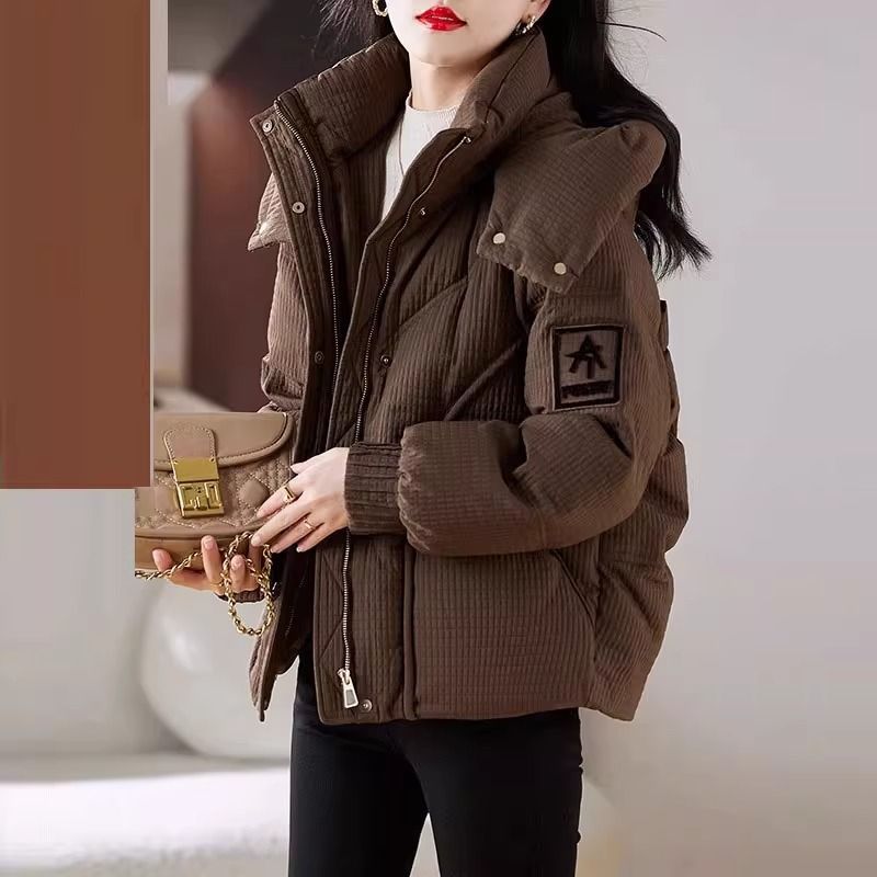 Damen Oversized Steppjacke mit Kapuze und praktischem Design