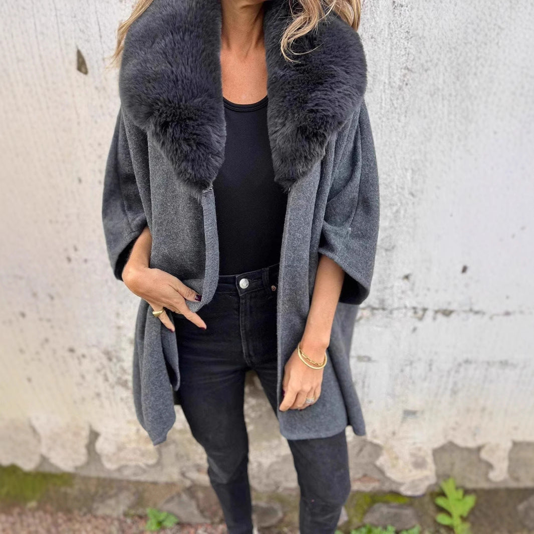 Damen Übergangsjacke Kunstpelzkragen Eveloria