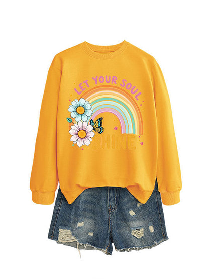 Damen Sweatshirt Bunt Florales Grafikdesign Eveloria