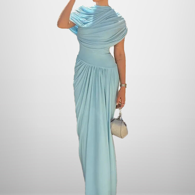 Damen Wickelmaxikleid mit Drapierung Elegantes Design Eveloria