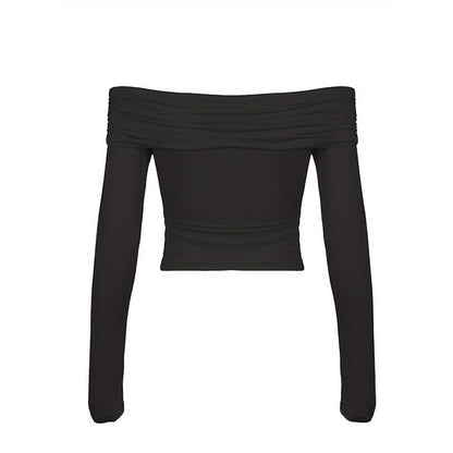 Damen Off-Shoulder Bodysuit Langarm Eveloria