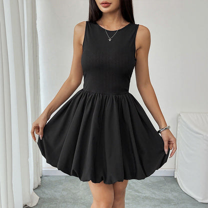 Damen Ärmelloses A-Linien Kleid Elastisch Eveloria