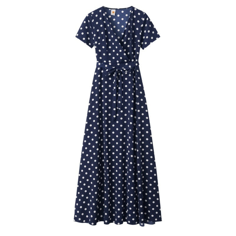 Damen Maxikleid Floralmuster Wickeldesign Elegante Taillierung