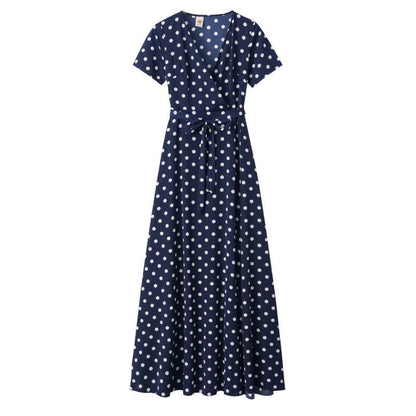 Damen Maxikleid Floralmuster Wickeldesign Elegante Taillierung