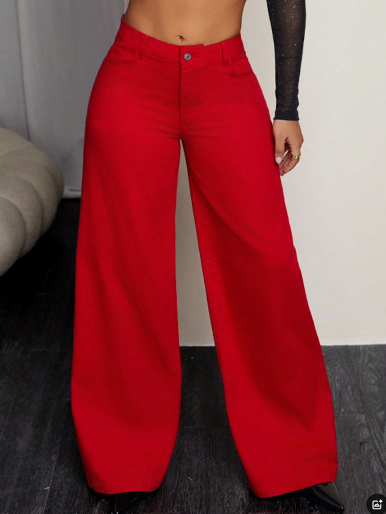 Damen Hochbundhose Elegant Weite Bein