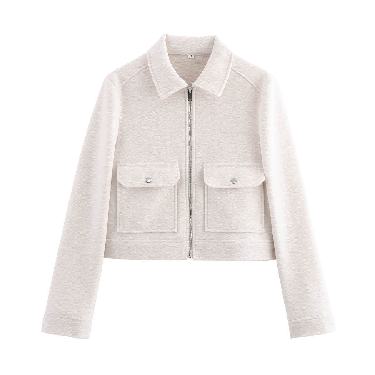 Damen Kurzjacke Lässiger Schnitt Praktische Taschen Eveloria