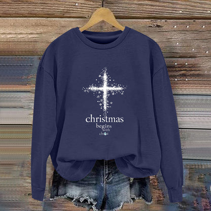 Damen Sweatshirt Christliches Motiv Weiches Innenfutter Eveloria