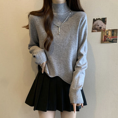 Damen Rollkragenpullover Lässiger Schnitt Eveloria