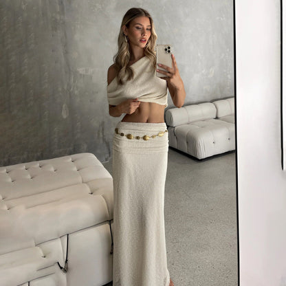 Damen Crop- und Maxirock Set Eveloria